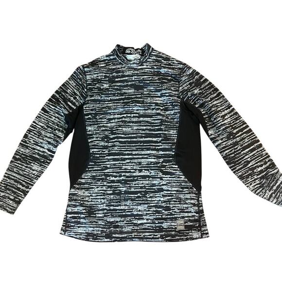 Nike Hyperwarm Pro Combat Dri Fit Long sleeve fitted top gray and black winter - Picture 1 of 9
